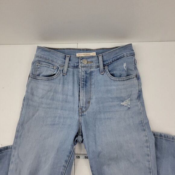 Levi's 724 high rise straight jeans blue denim 26 womens 3570 - Picture 2 of 12